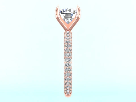 Diamond ring - Women ring - Center stone ring - N609 3D Print Model