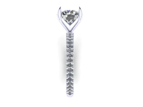 Diamond ring - Women ring - Center stone ring - N609 3D Print Model