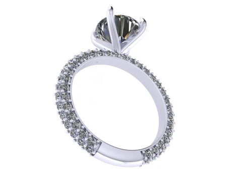 Diamond ring - Women ring - Center stone ring - N609 3D Print Model