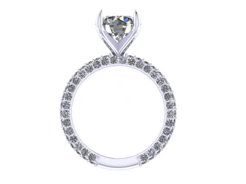 Diamond ring - Women ring - Center stone ring - N609 3D Print Model