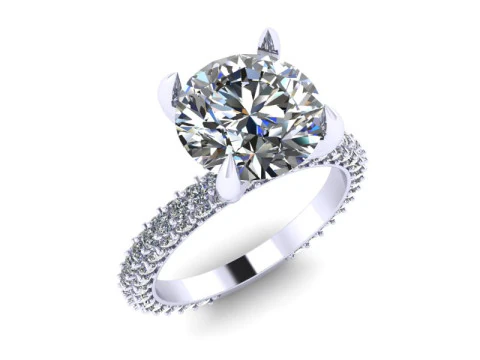 Diamond ring - Women ring - Center stone ring - N609 3D Print Model