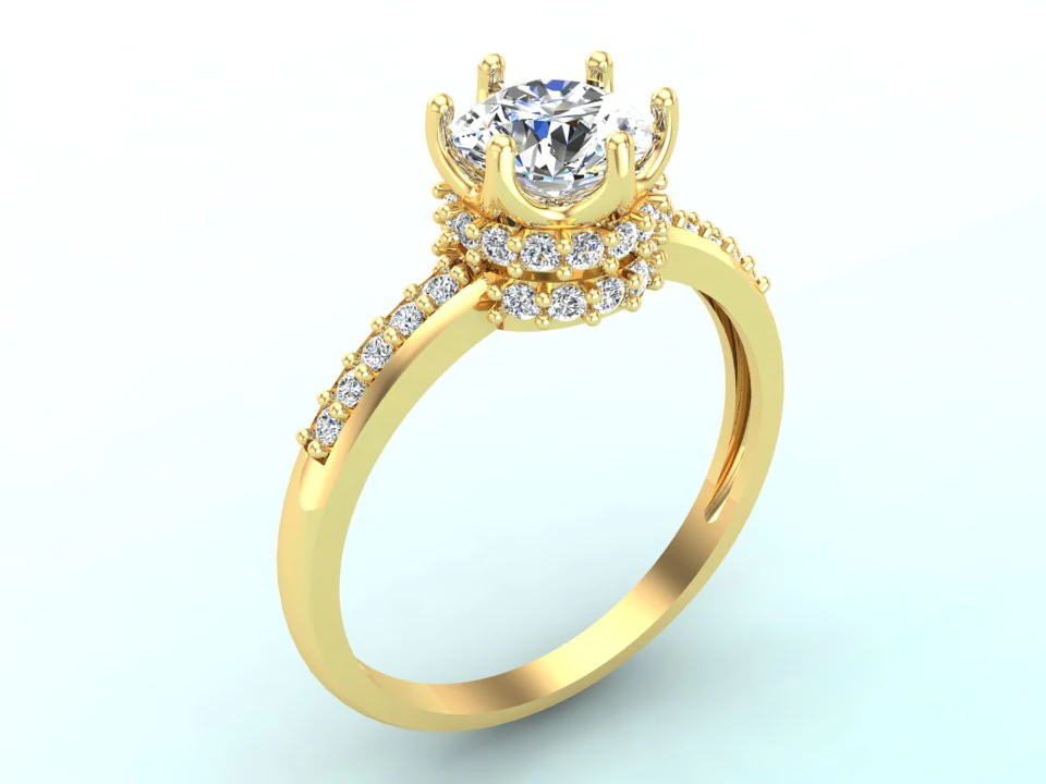 Diamond ring - Queen ring - Womens ring - N611 3D Print Model .c4d .max .obj .3ds .fbx .stl .blend 