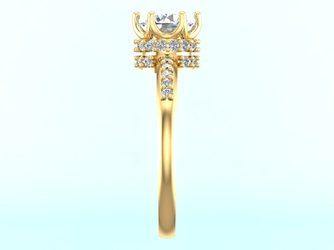 Diamantring &ndash; Queen-Ring &ndash; Damenring &ndash; N611 3D Druckmodell