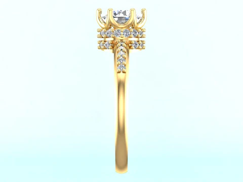 Diamond ring - Queen ring - Womens ring - N611 3D Print Model