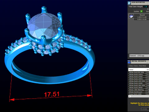 Diamond ring - Queen ring - Womens ring - N611 3D Print Model