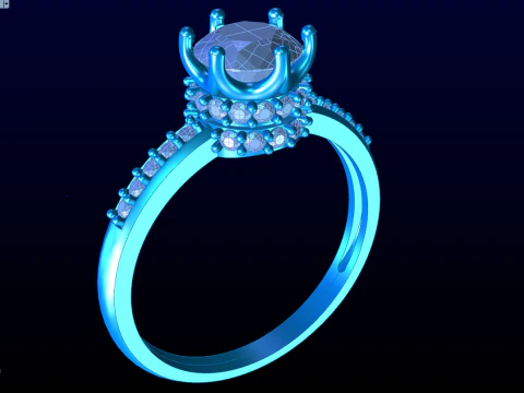 Diamond ring - Queen ring - Womens ring - N611 3D Print Model