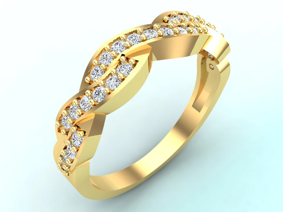 Diamond ring - Womens ring - Twist ring - N650 3D Print Model .c4d .max .obj .3ds .fbx .stl .blend