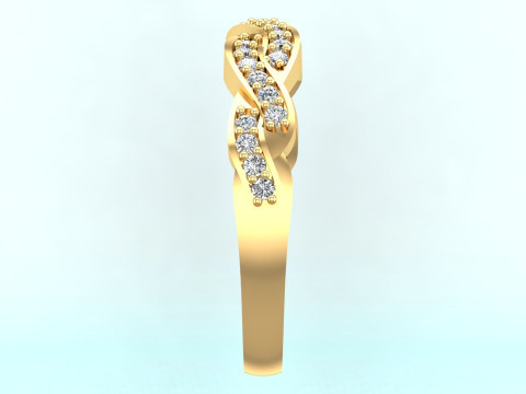 Diamond ring - Womens ring - Twist ring - N650 3D Print Model