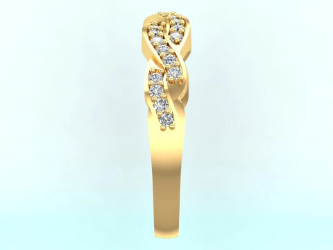 Diamond ring - Womens ring - Twist ring - N650 3D Print Model
