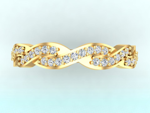 Diamond ring - Womens ring - Twist ring - N650 3D Print Model
