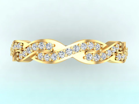 Diamond ring - Womens ring - Twist ring - N650 3D Print Model