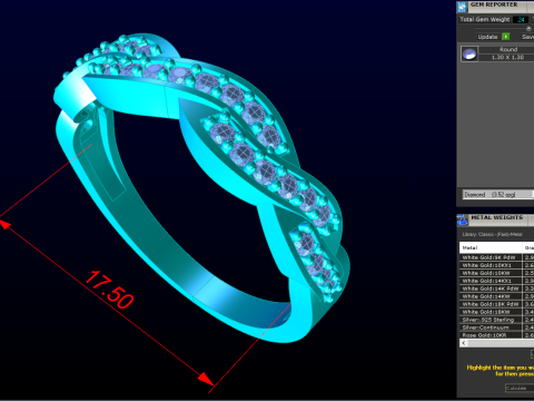 Diamond ring - Womens ring - Twist ring - N650 3D Print Model