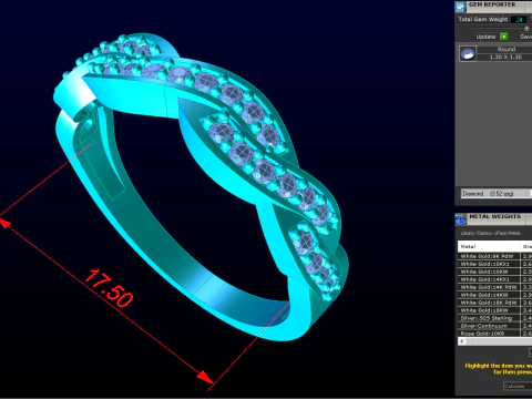 Diamond ring - Womens ring - Twist ring - N650 3D Print Model