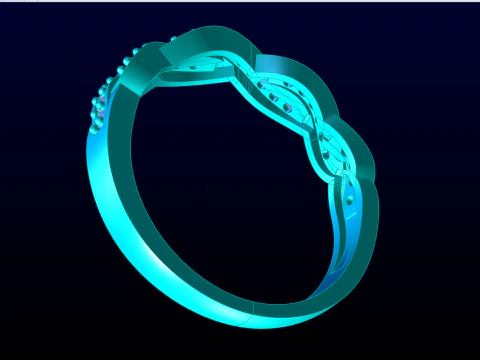 Diamond ring - Womens ring - Twist ring - N650 3D Print Model