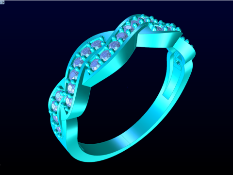 Diamond ring - Womens ring - Twist ring - N650 3D Print Model