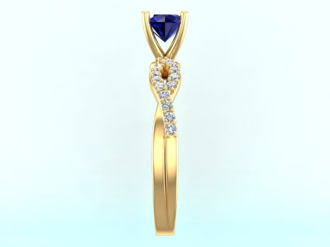 Diamond ring - Women ring - Center stone ring - N715 3D Print Model