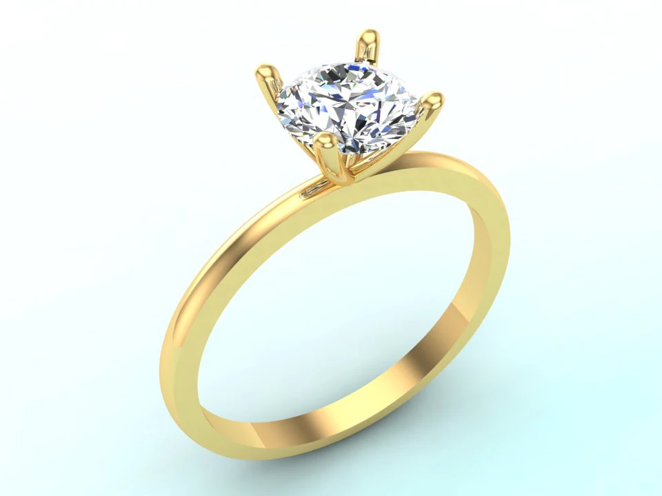 Diamond ring - Women ring - Center stone ring - N840 3D Print Model .c4d .max .obj .3ds .fbx .stl .blend 