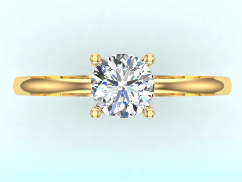 Diamond ring - Women ring - Center stone ring - N840 3D Print Model