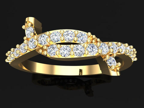 Diamond ring - Womens ring - Infinity ring - N909 3D Print Model
