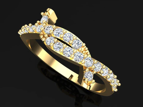 Diamond ring - Womens ring - Infinity ring - N909 3D Print Model