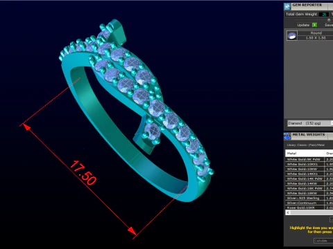 Diamond ring - Womens ring - Infinity ring - N909 3D Print Model