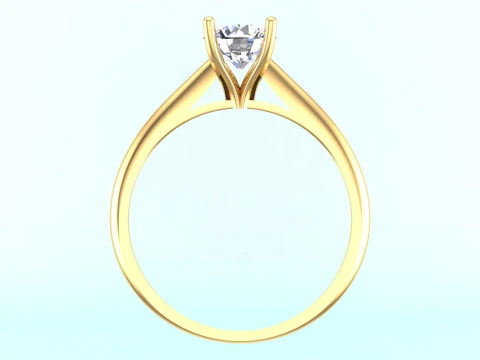 Diamond ring - Women ring - Center stone ring - N917 3D Print Model