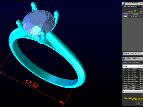 Diamond ring - Women ring - Center stone ring - N917 3D Print Model