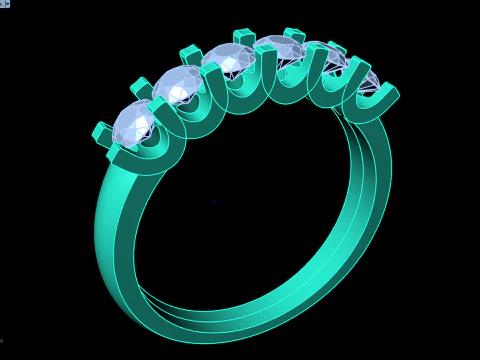 Diamond ring - Womens ring - N1047 3D Print Model