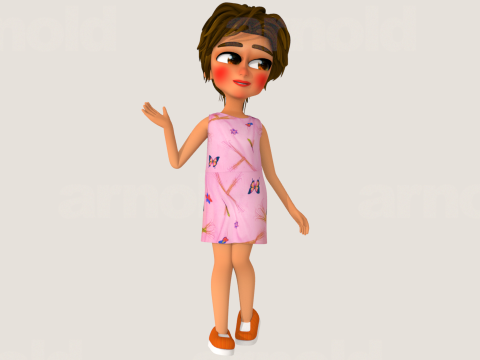 Rigged 3D Character for Maya and 3ds Max with Custom Attributes 3D मॉडल