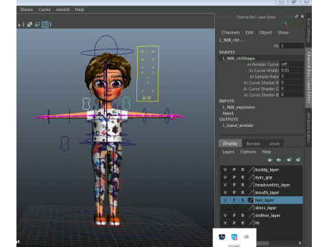 Rigged 3D Character for Maya and 3ds Max with Custom Attributes 3D मॉडल