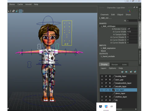 Rigged 3D Character for Maya and 3ds Max with Custom Attributes 3D Model