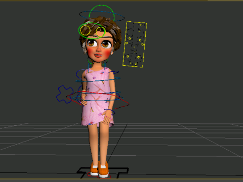 Rigged 3D Character for Maya and 3ds Max with Custom Attributes 3D मॉडल