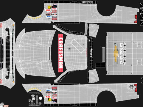 2025 Nascar Craftsman 트럭 시리즈 쉐보레 실버라도 3D 모델