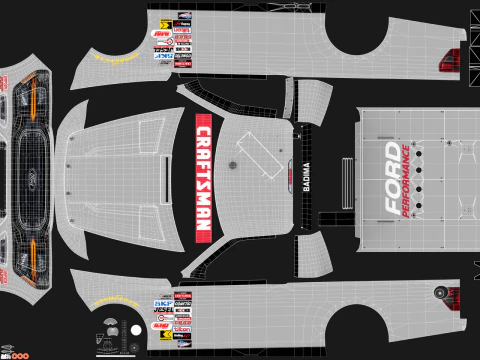 2025 NASCAR Zanaatkar Kamyon Serisi F-150 3D Model