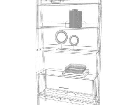 Realistic 3D Bookcase 3D Model