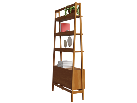 Realistic 3D Bookcase 3D Model