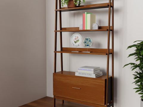 Realistic 3D Bookcase Modello 3D