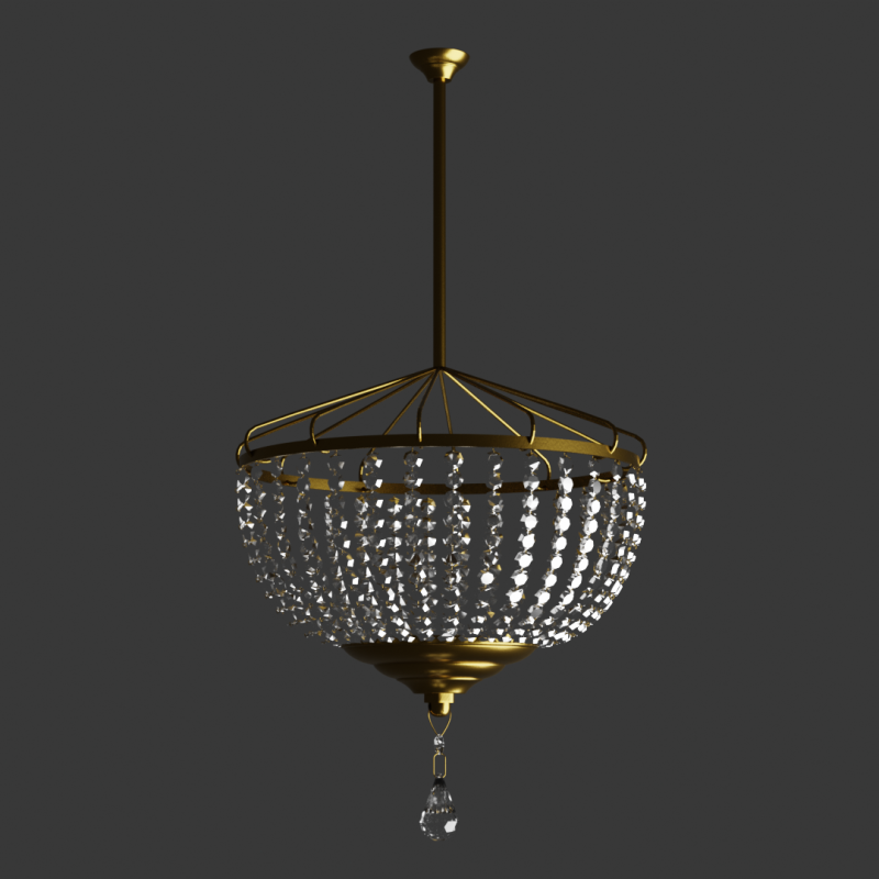 Realistic 3D Chandelier 3D Model .c4d .max .obj .3ds .fbx .stl .blend 