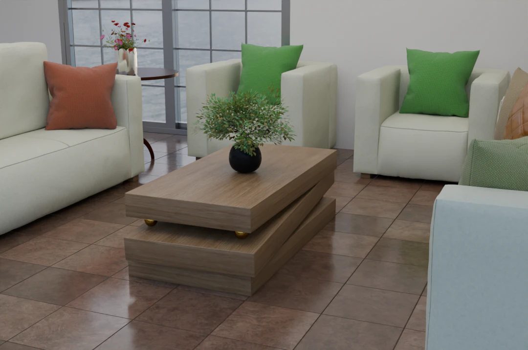 Realistic 3D Coffee Table 3D Model .c4d .max .obj .3ds .fbx .stl .blend