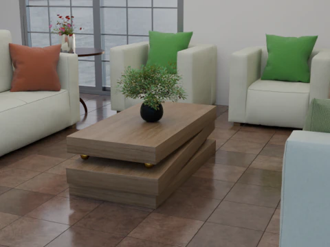 Realistischer 3D-Couchtisch 3D Modell