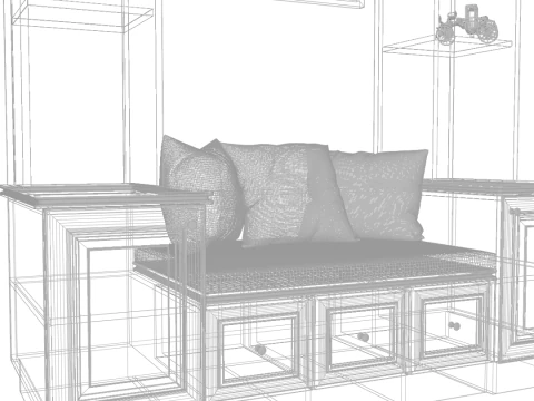 Realistic 3D Artistic Couch 3D Model