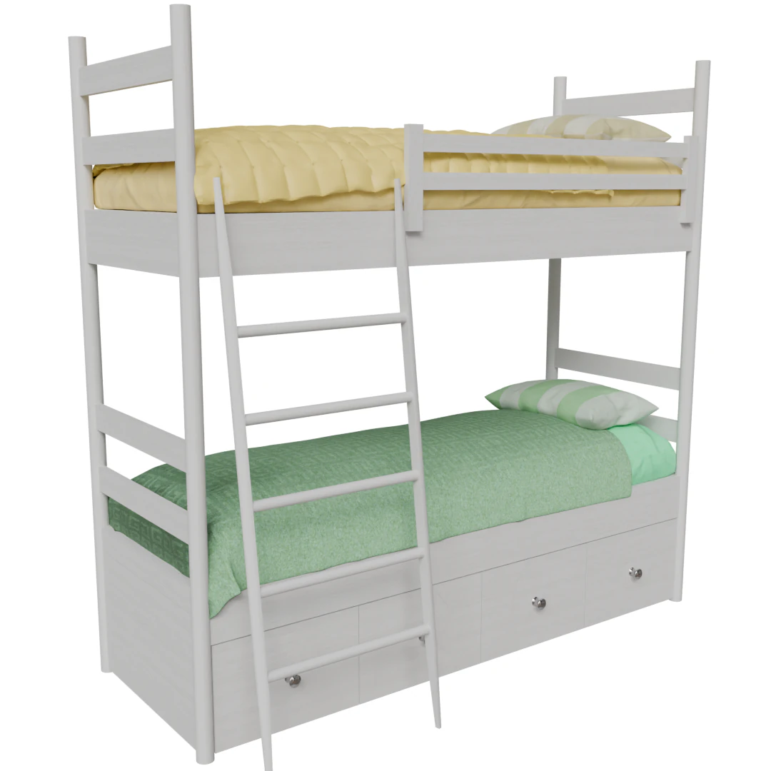 Realistic 3D Bed 3D Model .c4d .max .obj .3ds .fbx .stl .blend 
