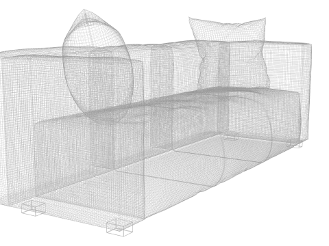 Realistic 3D Couch 3D Модель