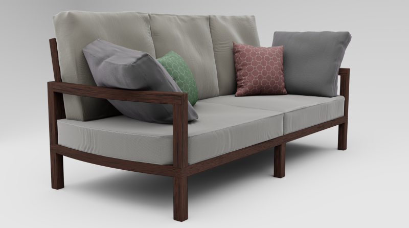 Realistic 3D Couch Model 3D .c4d .max .obj .3ds .fbx .stl .blend