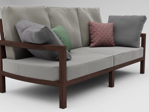 Realistic 3D Couch 3Dモデル