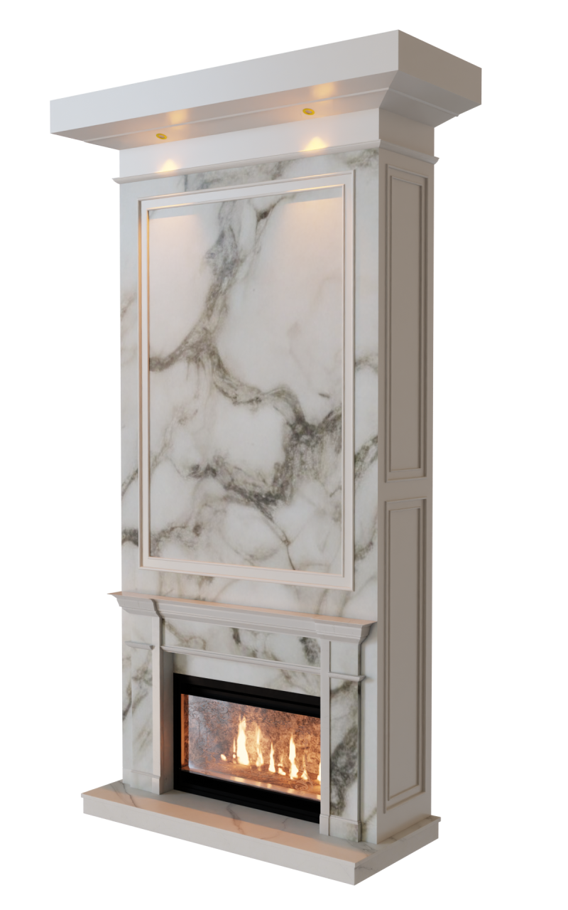 Realistic 3D Fireplace Modelo 3D .c4d .max .obj .3ds .fbx .stl .blend 