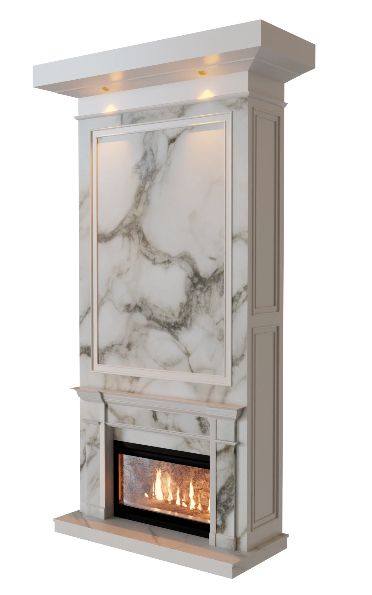 Realistic 3D Fireplace 3D Model .c4d .max .obj .3ds .fbx .stl .blend 