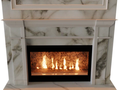 Realistic 3D Fireplace 3D Model