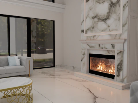 Realistic 3D Fireplace 3D Model