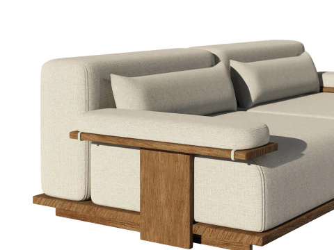Modern Japandi sofa 3D Model
